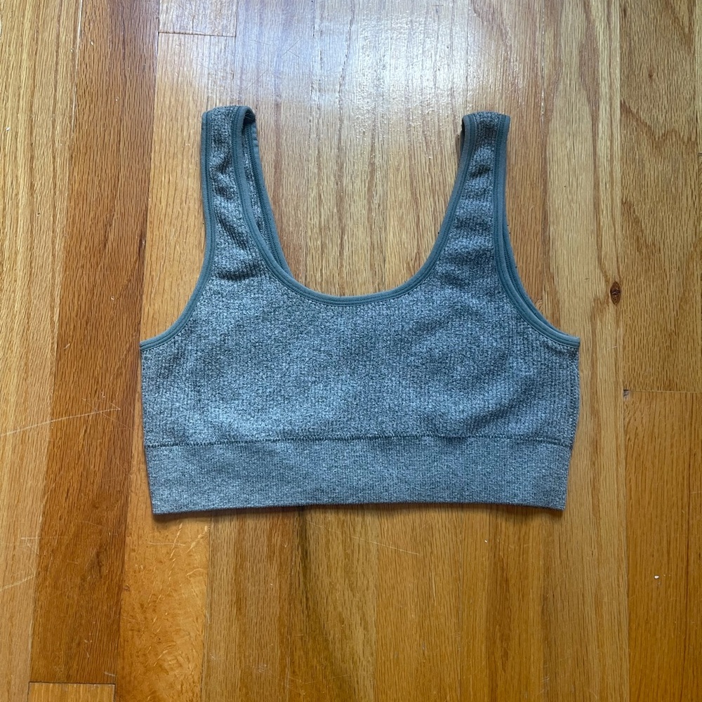 Aerie grey/green sports bra size s